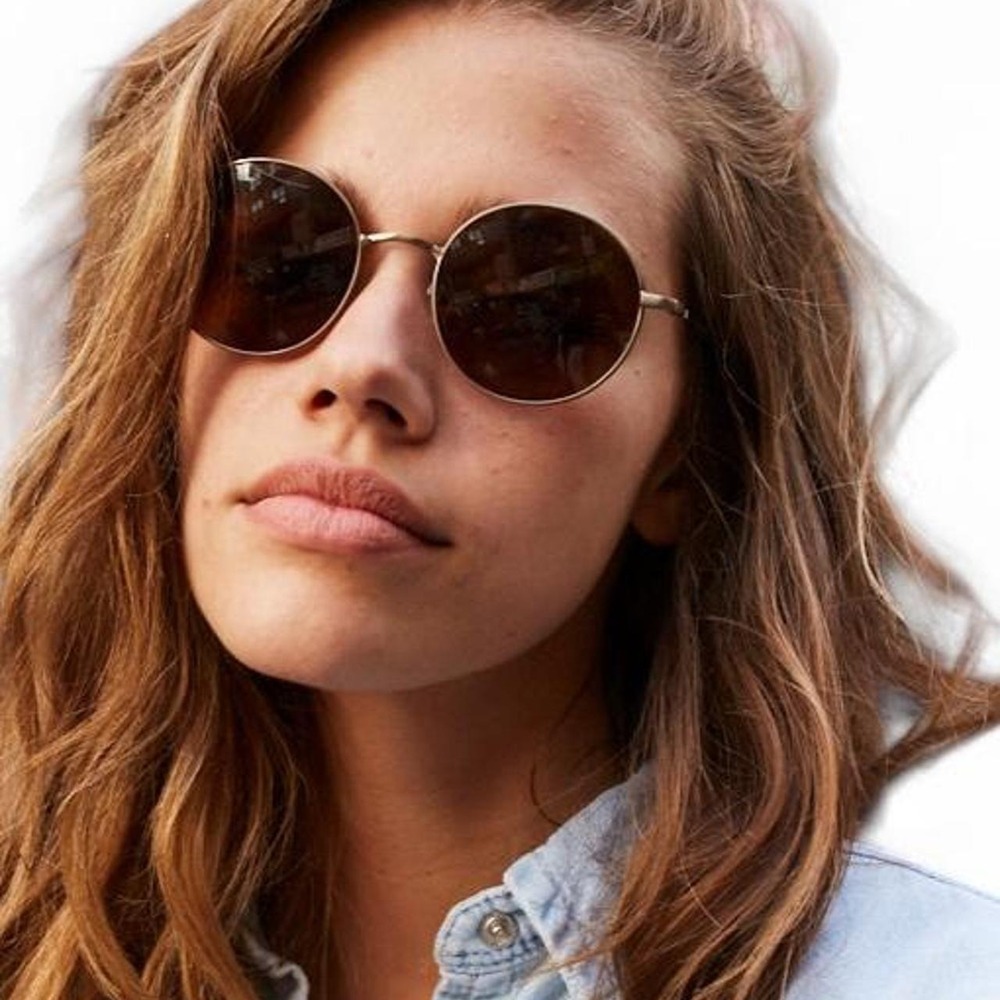 OTIS Winston Round Wireframe Sunglasses Pewter Brown Unisex